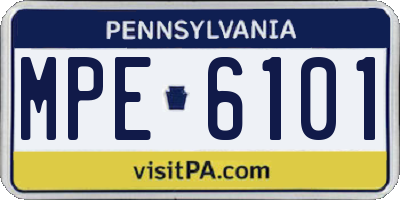 PA license plate MPE6101