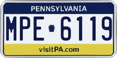 PA license plate MPE6119