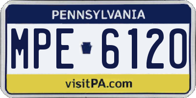 PA license plate MPE6120