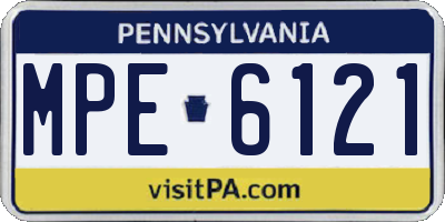 PA license plate MPE6121