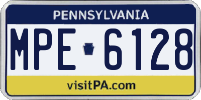 PA license plate MPE6128