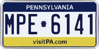 PA license plate MPE6141