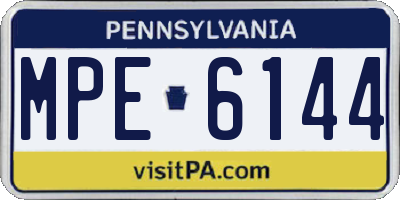 PA license plate MPE6144