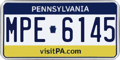 PA license plate MPE6145
