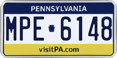 PA license plate MPE6148