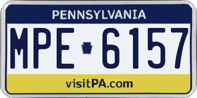 PA license plate MPE6157