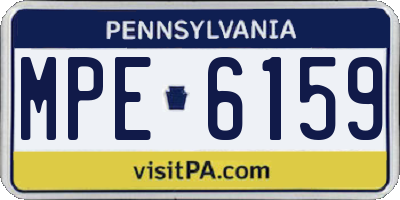 PA license plate MPE6159