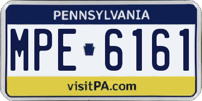 PA license plate MPE6161