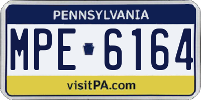 PA license plate MPE6164