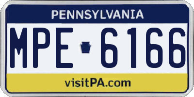 PA license plate MPE6166