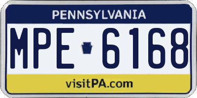 PA license plate MPE6168