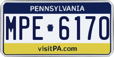 PA license plate MPE6170