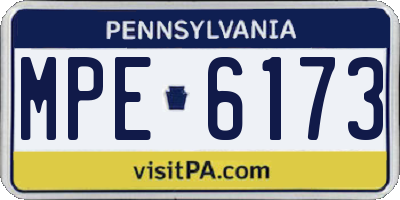 PA license plate MPE6173