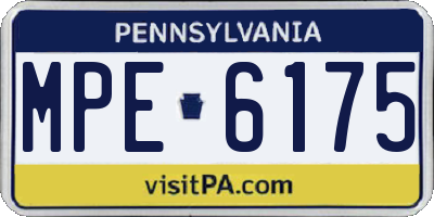 PA license plate MPE6175