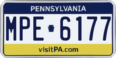 PA license plate MPE6177