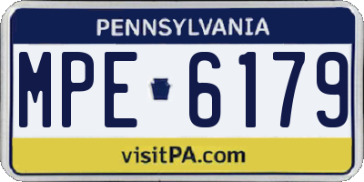 PA license plate MPE6179