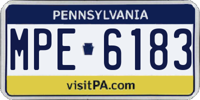 PA license plate MPE6183