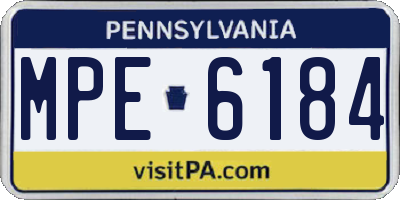 PA license plate MPE6184