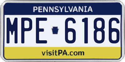 PA license plate MPE6186