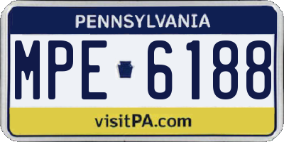 PA license plate MPE6188