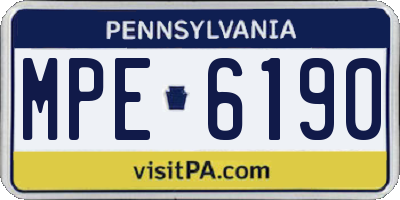 PA license plate MPE6190