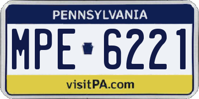 PA license plate MPE6221