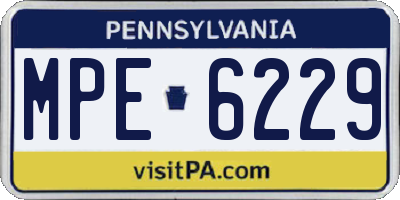 PA license plate MPE6229