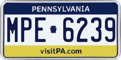 PA license plate MPE6239