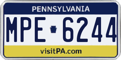 PA license plate MPE6244