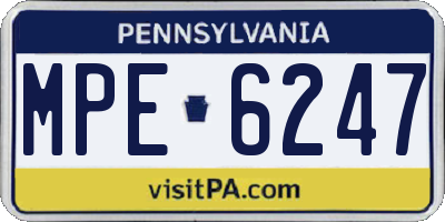 PA license plate MPE6247