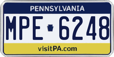 PA license plate MPE6248