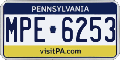PA license plate MPE6253