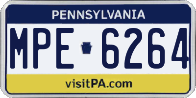 PA license plate MPE6264