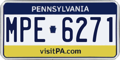 PA license plate MPE6271