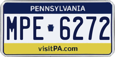 PA license plate MPE6272