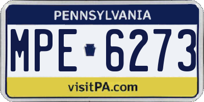PA license plate MPE6273