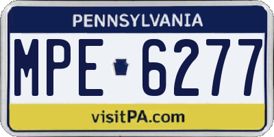 PA license plate MPE6277