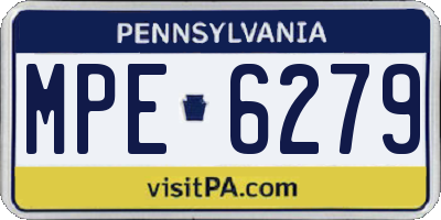 PA license plate MPE6279