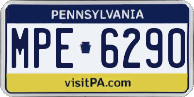 PA license plate MPE6290