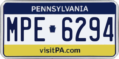PA license plate MPE6294
