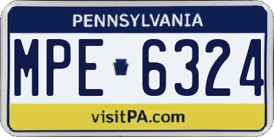 PA license plate MPE6324