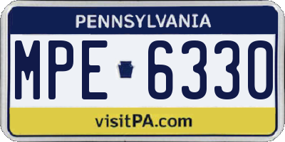 PA license plate MPE6330