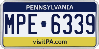 PA license plate MPE6339