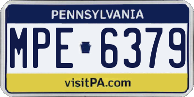 PA license plate MPE6379