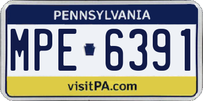 PA license plate MPE6391