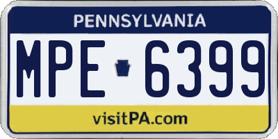 PA license plate MPE6399