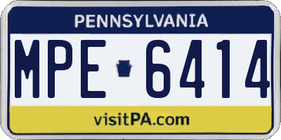 PA license plate MPE6414