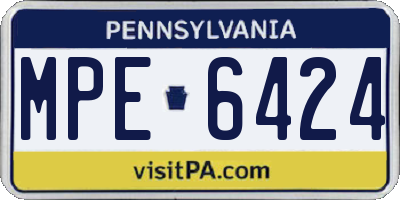 PA license plate MPE6424