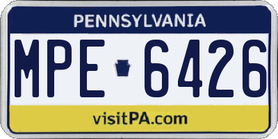 PA license plate MPE6426