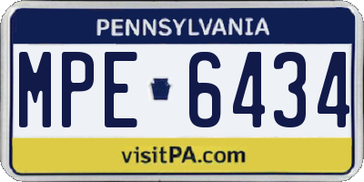 PA license plate MPE6434